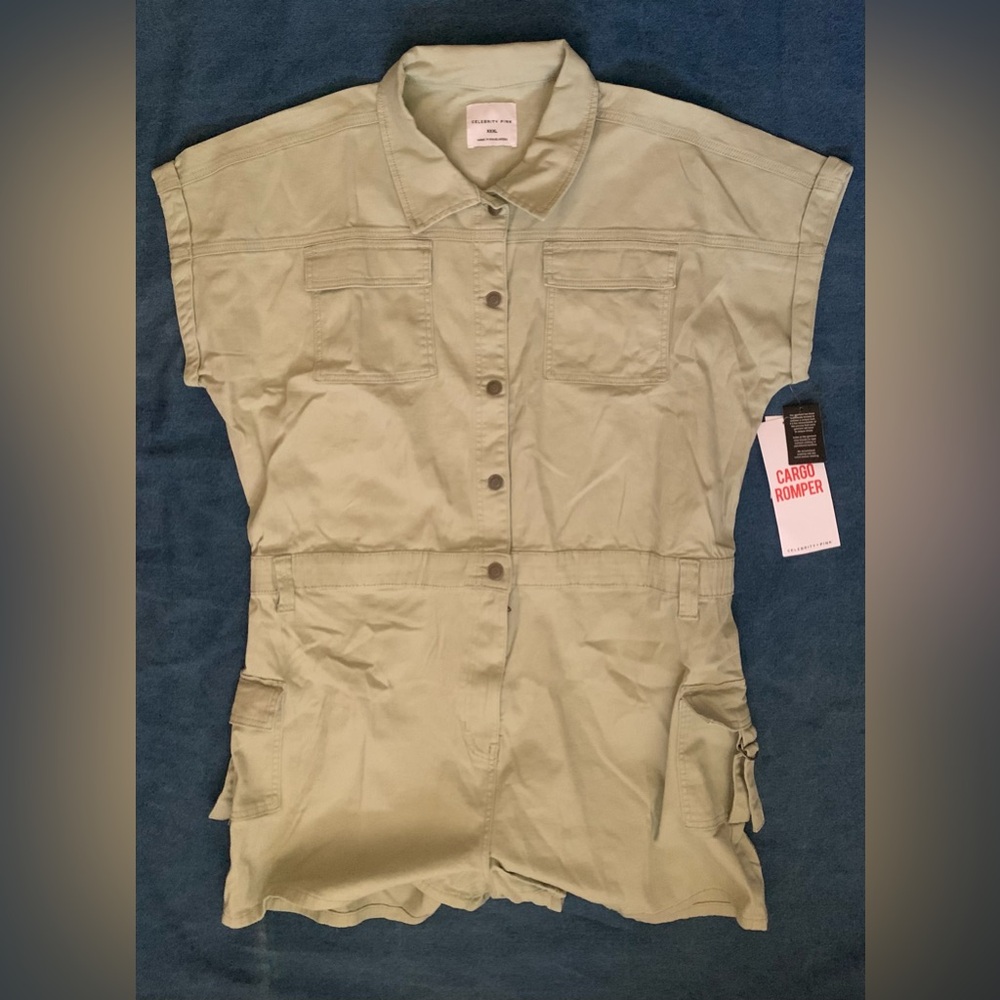 Celebrity Pink Olive Green Cargo Romper Brand New With Tags Size 3X